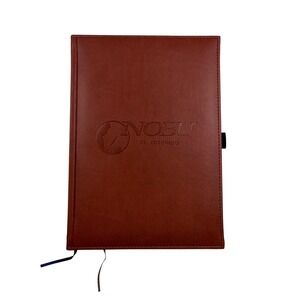 Nobu Del Coronado JournalBooks Brown Faux Leather Lined Notebook Pen Loop
